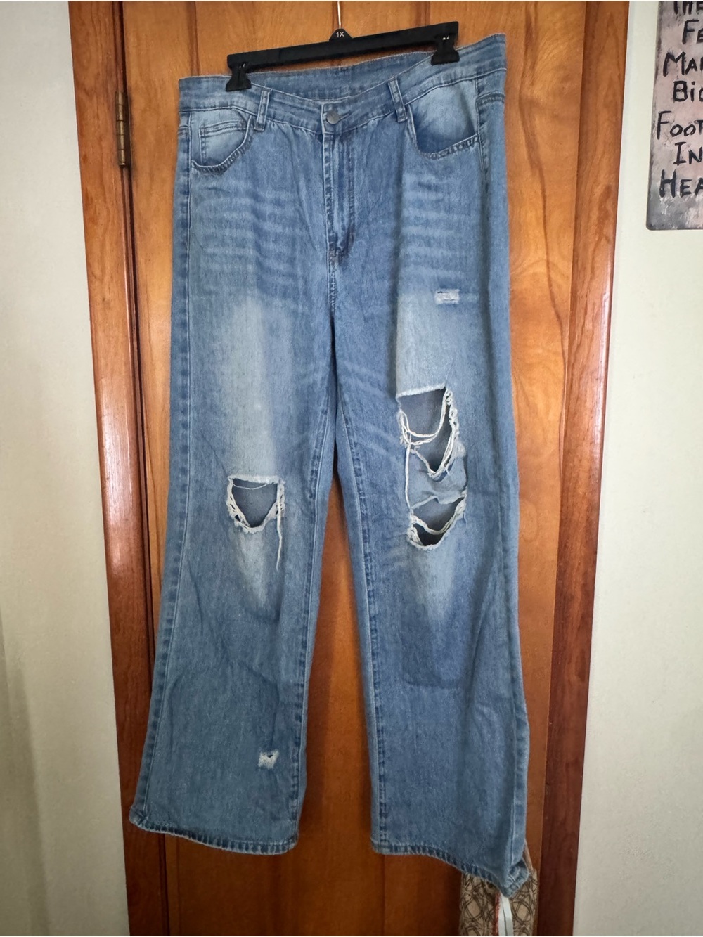 Light Blue Distressed Fashion Nova Jeans